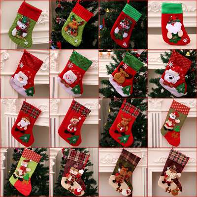 wholesale bulk 2020 high quality Low price cute decoration supplies cotton socks gift box ornaments bag diy Christmas stocking